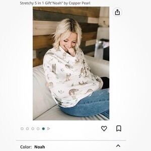 Copper pearl nursing, car seat cover, multi use cover stretchy in‎ print Noah